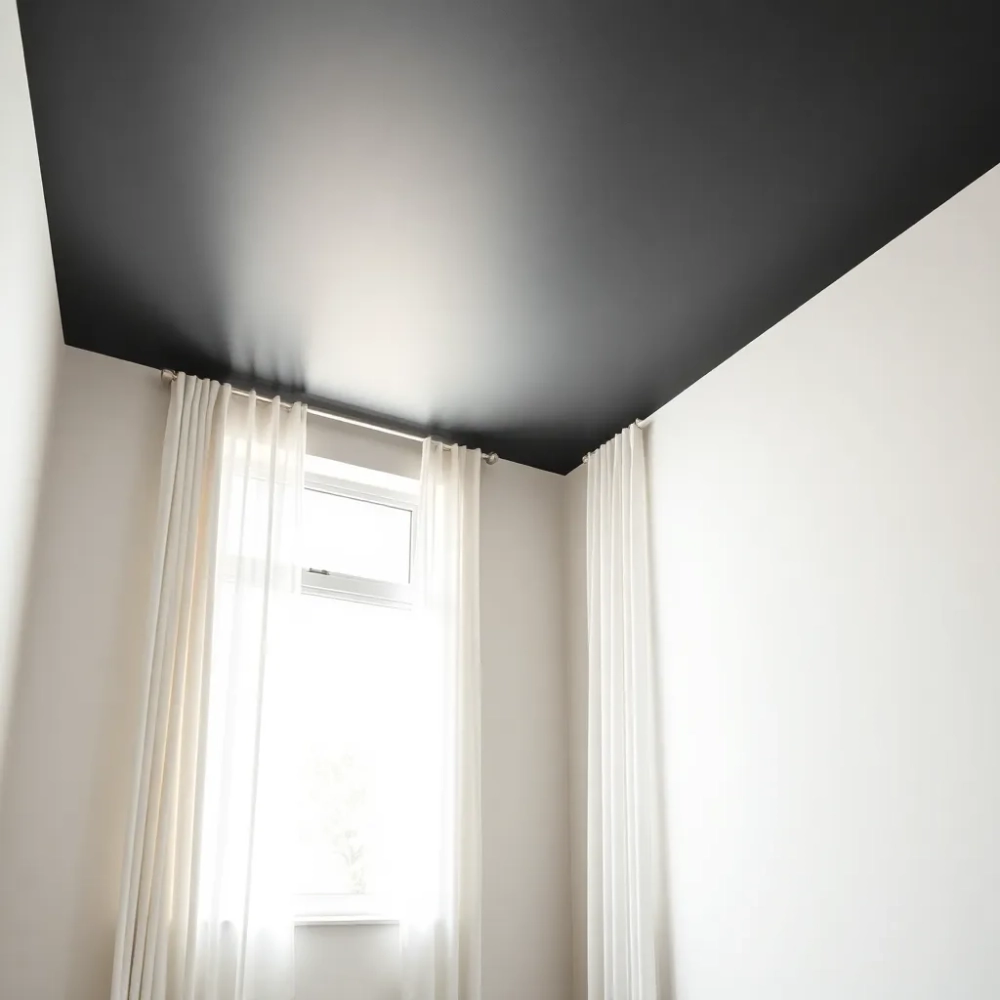 Ciemny sufit w małym pomieszczeniu